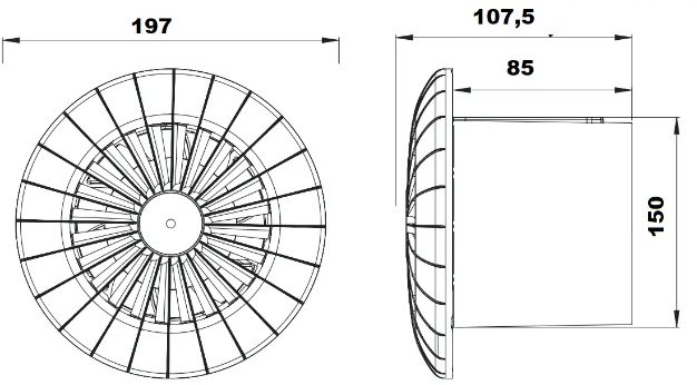 Вентилятор airRoxy aRid 150 BB TS (01-047) - Фото 6 Вентилятор airRoxy aRid 150 BB TS (01-047) - зображення 6