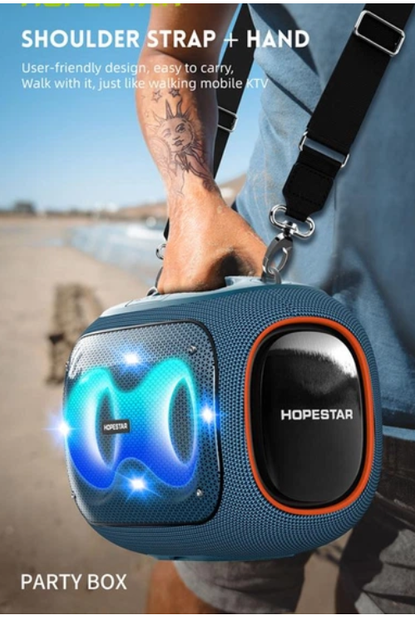 Бездротова Bluetooth-колонка HOPESTAR PARTYBOX, 120 ВТ із двома мікрофонами - зображення 3