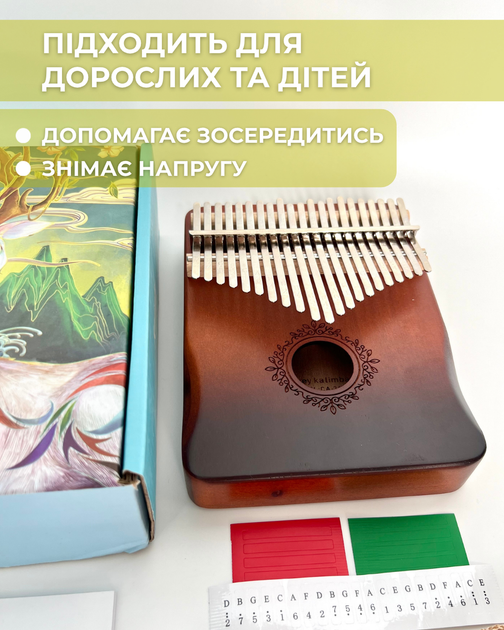 Калімба 21 клавіша портативний музичний інструмент Kalimba Soul ручне пальчикове піаніно - зображення 5