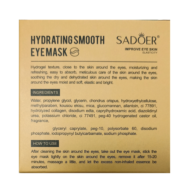Патчі для шкіри навколо очей зволожувальні Sadoer Hydrating Smooth Eye Mask, 60 шт - изображение 5