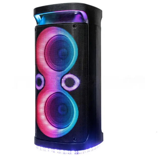 Мощная портативная колонка ZXX с микрофоном и пультом, караоке система Bluetooth 60 Вт, 2 динамика 8", TWS, LED подсветка - изображение 3