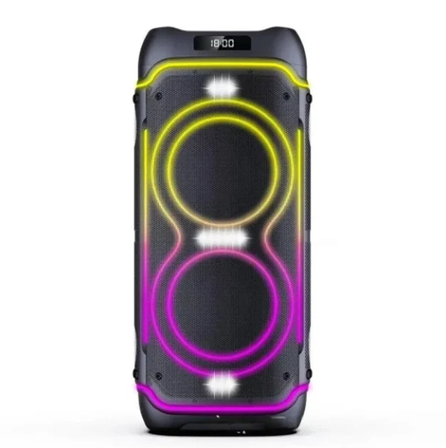 Портативная колонка ZXX с караоке и 2 микрофонами, Bluetooth, TWS, FM, USB, мощный бас, LED подсветка - изображение 5
