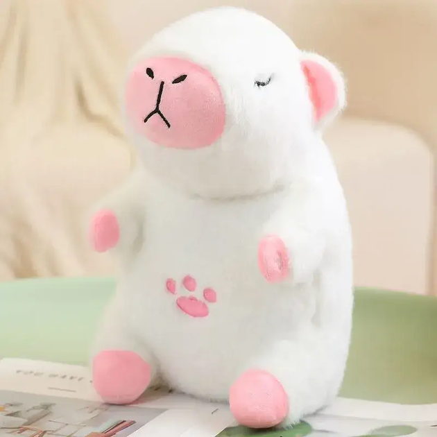 Рожевий Інтерактивна дихаюча Капібара Snuggle Pulse CapyBuddy 30 см м'яка плюшева іграшка - зображення 2