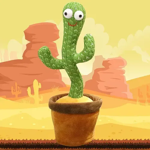 Танцующий кактус, свето - музыкальная игрушках, Dancing Cactus TikTok кактус в вазоне 34 см - Фото 1 Танцующий кактус, свето - музыкальная игрушках, Dancing Cactus TikTok кактус в вазоне 34 см - изображение 1