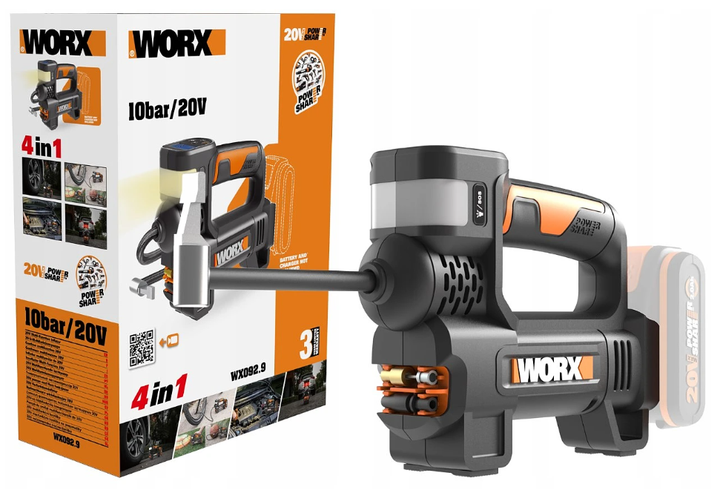 Mini kompresor Worx WX092.9 Z latarką (6924328344391) - obraz 3
