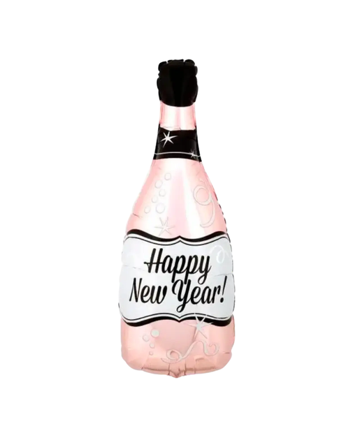 Фігура Пляшка шампанського Happy New Year - рожева - Фото 1 Фігура Пляшка шампанського Happy New Year - рожева - изображение 1