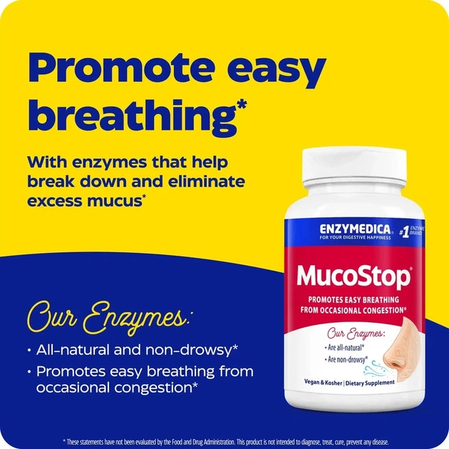 Комплекс ферментів Enzymedica MucoStop 48 капсул (670480241103) - зображення 3