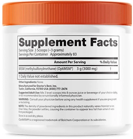MSM Doctor's Best MSM Powder з OptiMSM 250 г (753950007066) - зображення 2