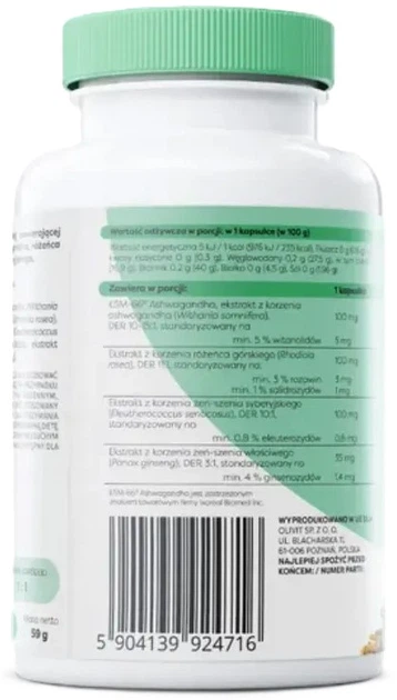 Adaptogeny Osavi Ashwagandha, Rhodiola & Ginseng 120 kapsułek (5904139924716) - obraz 2