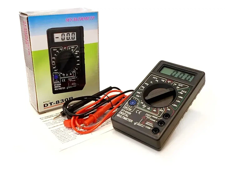 Мультиметр цифровой DT-830B, тестер мультиметр с прозвонкой, амперметр вольтметр с щупами - Фото 2 Мультиметр цифровой DT-830B, тестер мультиметр с прозвонкой, амперметр вольтметр с щупами - изображение 2