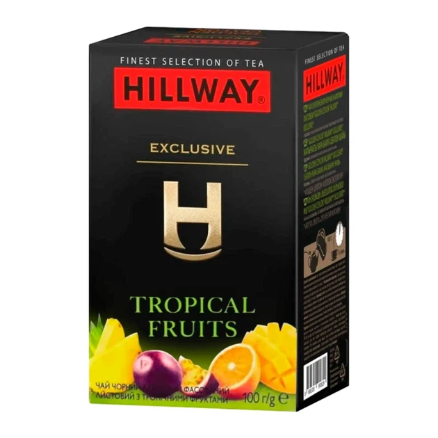 Чай чорний HILLWAY байховий листовий з тропічними фруктами 100г - Фото 1 Чай чорний HILLWAY байховий листовий з тропічними фруктами 100г - зображення 1