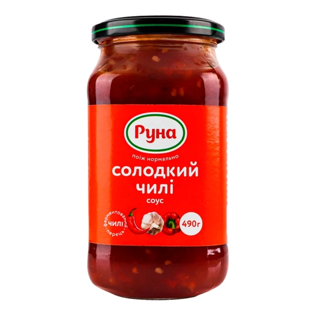 Соус Руна Солодкий чілі 490 г - Фото 1 Соус Руна Солодкий чілі 490 г - изображение 1