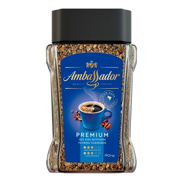 Кава розчинна Ambassador Premium 190 г - Фото 1 Кава розчинна Ambassador Premium 190 г - зображення 1