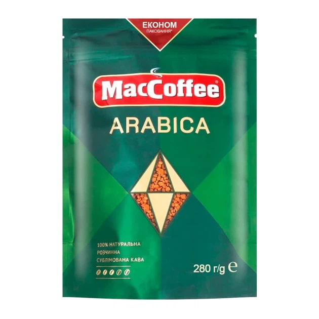 Кава розчинна MacCoffee Arabica 280 г - Фото 1 Кава розчинна MacCoffee Arabica 280 г - зображення 1