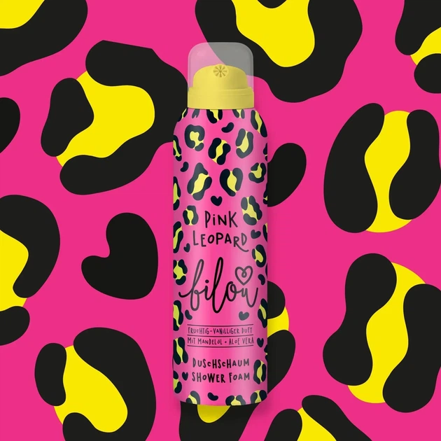 Пінка для душу Bilou 200 мл Pink Leopard - Фото 1 Пінка для душу Bilou 200 мл Pink Leopard - зображення 1