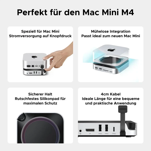 Док-станция UGREEN CM841 (65488) для MacMiniM4 с 2xUSB-C to DP1.4 4K240Hz 4xUSB-A 3.2 10Gbps USB-C 3.2 10Gbps SD TF M.2 Nvme10Gbps - Фото 5 Док-станция UGREEN CM841 (65488) для MacMiniM4 с 2xUSB-C to DP1.4 4K240Hz 4xUSB-A 3.2 10Gbps USB-C 3.2 10Gbps SD TF M.2 Nvme10Gbps - изображение 5