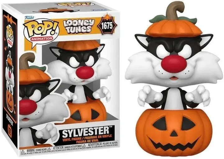 Фігурка Сільвестр із гарбузом — Funko Pop! ANIMATION: LOONEY TUNES — SYLVESTER WITH PUMPKIN #1675 - зображення 3