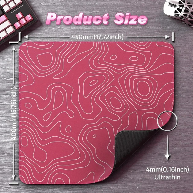 Ігрова поверхня ATTACK SHARK CM02 Black 450x400 мм (XL) Гладка Поверхня, 4мм Товщина PINK/РОЖЕВИЙ (CM02PC) - зображення 9