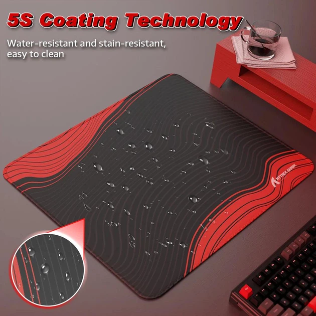 Ігрова поверхня ATTACK SHARK CM02 Black 450x400 мм (XL) Гладка Поверхня, 4мм Товщина BLACK-RED/ЧОРНО-ЧЕРВОНИЙ (CM02BRC) - зображення 4