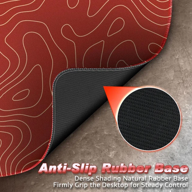 Ігрова поверхня ATTACK SHARK CM02 Black 450x400 мм (XL) Гладка Поверхня, 4мм Товщина RED CONTOUR/ЧЕРВОНИЙ В СМУЖКУ (CM02RC) - зображення 7