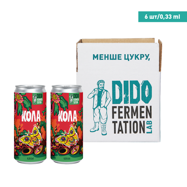 Упаковка безалкогольного напою Крафтова Кола DIDO, 330 мл × 6 шт. - Фото 1 Упаковка безалкогольного напою Крафтова Кола DIDO, 330 мл × 6 шт. - зображення 1