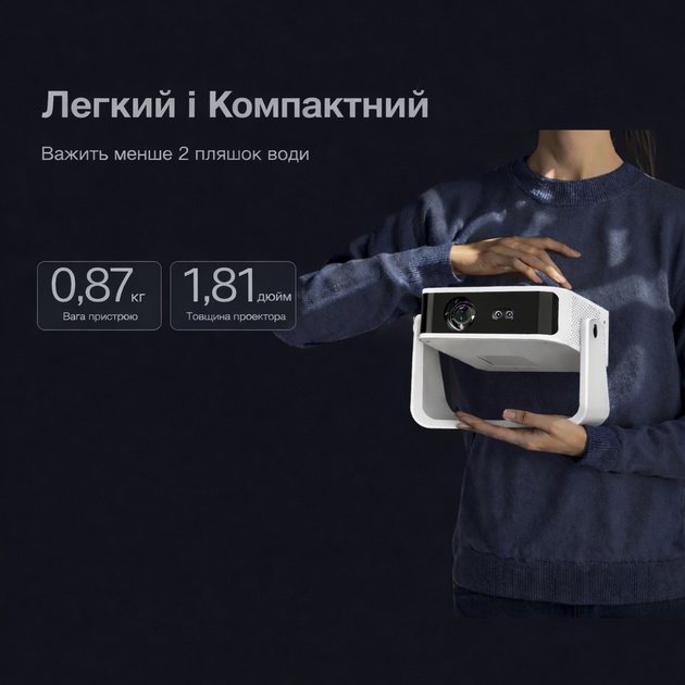 Смарт проектор Salange Q8 Android Wi-Fi Bluetooth 200 ANSI мультимедийный проектор для дома фильмов и презентаций Full HD 1080P поддержка 4K портативный LED видеопроектор HDMI USB экран до 120 дюймов - изображение 2