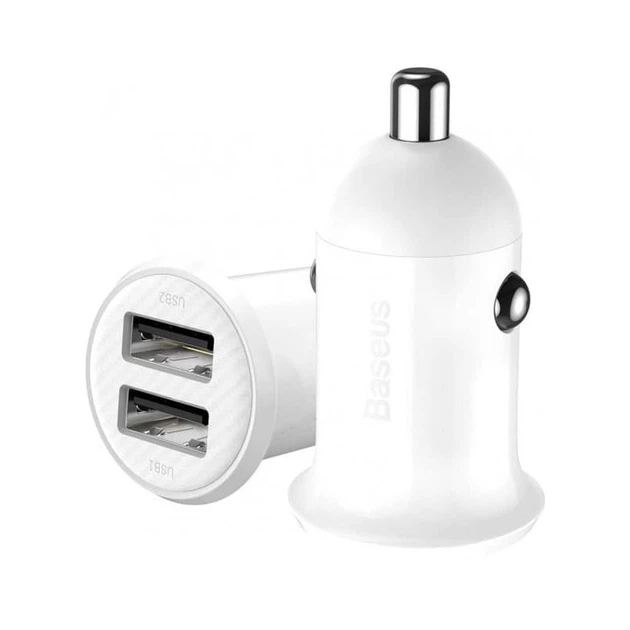АЗП Baseus Grain Pro (2USB 4.8A) (CCALLP) Белый - Фото 5 АЗП Baseus Grain Pro (2USB 4.8A) (CCALLP) Белый - изображение 5
