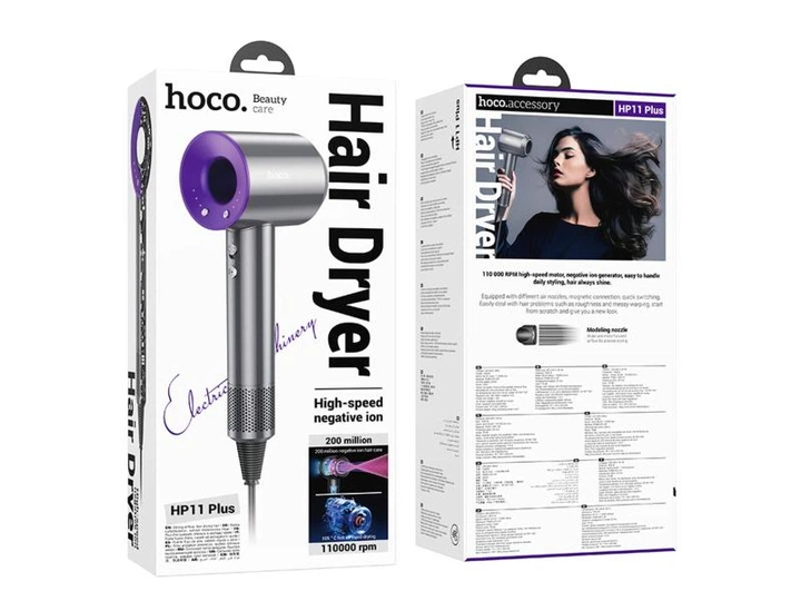 Фен Hoco HP11 Plus Purple - Фото 4 Фен Hoco HP11 Plus Purple - зображення 4