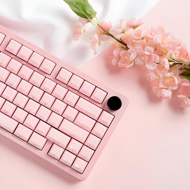 Набір кейкапів Crystal Jelly Pink для механічної клавіатури — 132 клавіші, ABS+PC, CBSA профіль - зображення 7