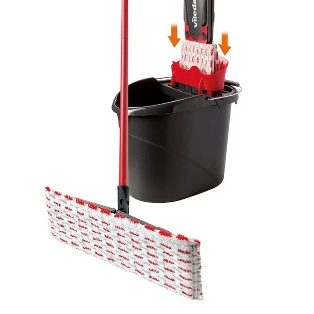 Набор для уборки Vileda UltraMax 2in1 Microfibre 155737 – швабра + ведро с отжимом, микрофибра, универсальный для полов - изображение 2
