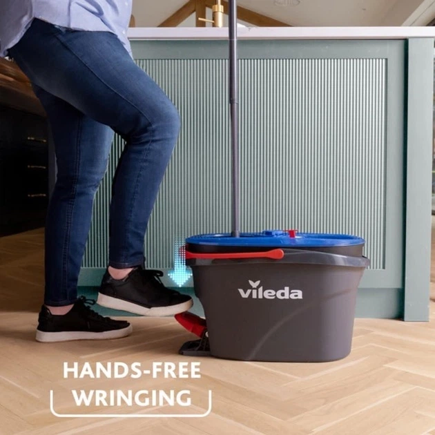 Набір для прибирання Vileda H2prO Spin Mop & Bucket System 178332 – швабра + відро з двокамерною технологією, розподіл чистої та брудної води - Фото 9 Набір для прибирання Vileda H2prO Spin Mop & Bucket System 178332 – швабра + відро з двокамерною технологією, розподіл чистої та брудної води - зображення 9