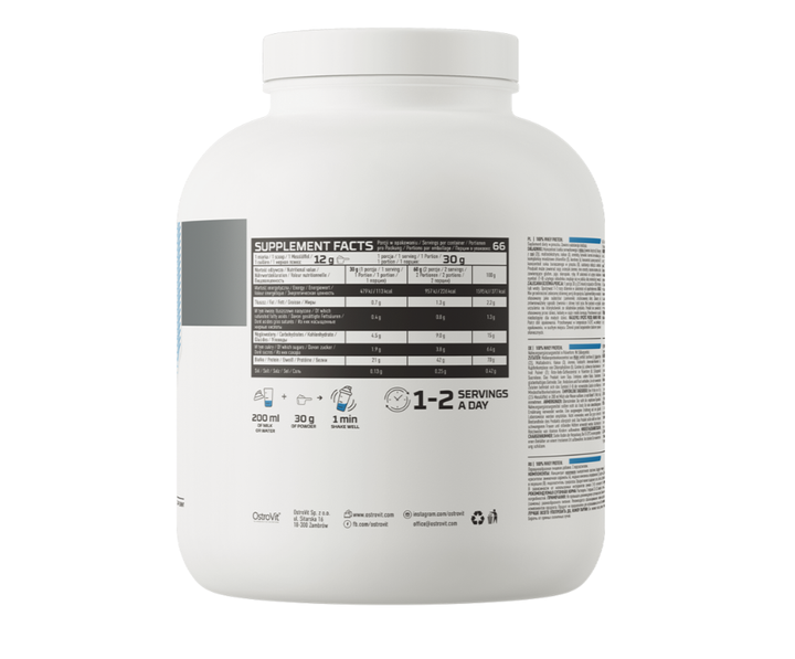 Протеин Whey Protein 100% OstroVit 2000 гр смак Арахисовая паста - изображение 2