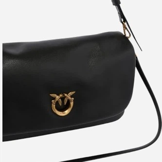 Torebka bagietka damska ze skóry naturalnej Pinko Click Soft Horizontal Handle 106178A0QO Z99Q Czarna (800070357036) - obraz 3