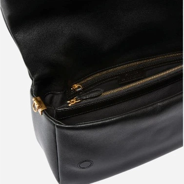 Torebka bagietka damska ze skóry naturalnej Pinko Click Soft Horizontal Handle 106178A0QO Z99Q Czarna (800070357036) - obraz 4