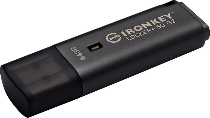 Флеш память USB Kingston IronKey Locker+ 50 G2 64GB USB 3.2 Gen1 Black (IKLP50G2/64GB) - Фото 3 Флеш память USB Kingston IronKey Locker+ 50 G2 64GB USB 3.2 Gen1 Black (IKLP50G2/64GB) - изображение 3