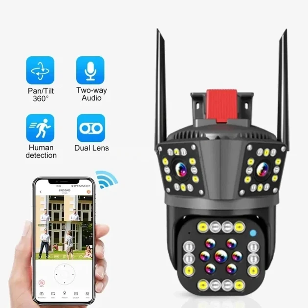Камера видеонаблюдения уличная Solar 3L-V33-WIFI/IPC-2L поворотная с тремя объективами и Wi-F IP PTZ - Фото 2 Камера видеонаблюдения уличная Solar 3L-V33-WIFI/IPC-2L поворотная с тремя объективами и Wi-F IP PTZ - изображение 2