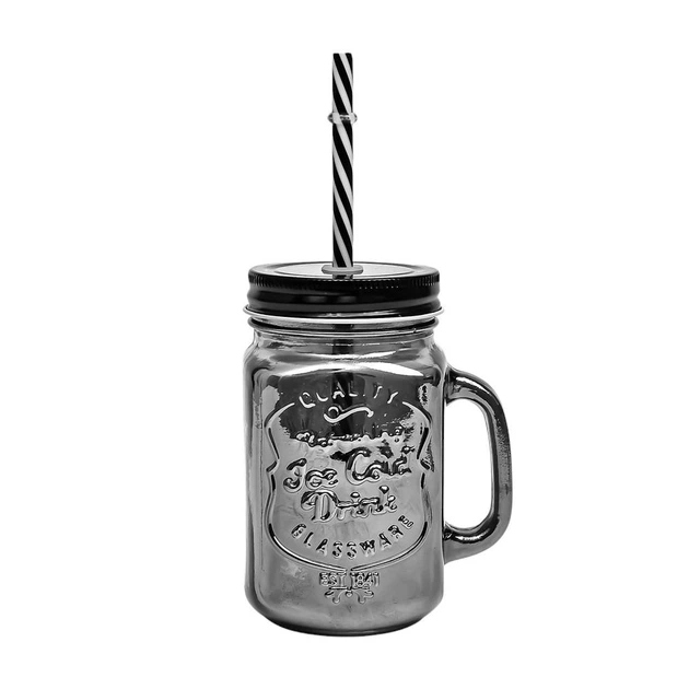 Кружка-банка с крышкой и трубочкой "Ice cold Drink" (R93377) - Фото 1 Кружка-банка с крышкой и трубочкой "Ice cold Drink" (R93377) - изображение 1