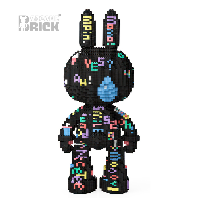 3D конструктор "Graffiti Rabbit" сборный блочный 3д заяц Magic Blocks для взрослых и детей коллекционная фигурка bearbrick - изображение 3