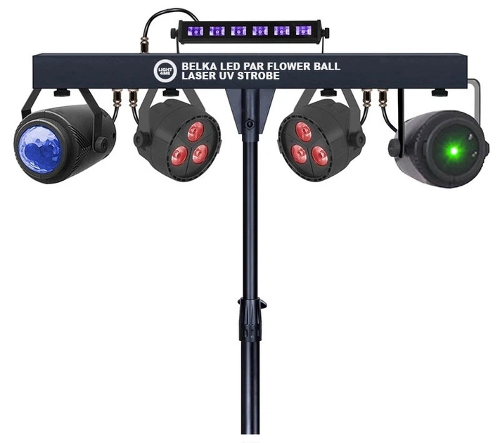Zestaw oświetleniowy Light4Me BELKA LED PAR FLOWER BALL LASER UV STROBE (5907780147718) - obraz 2