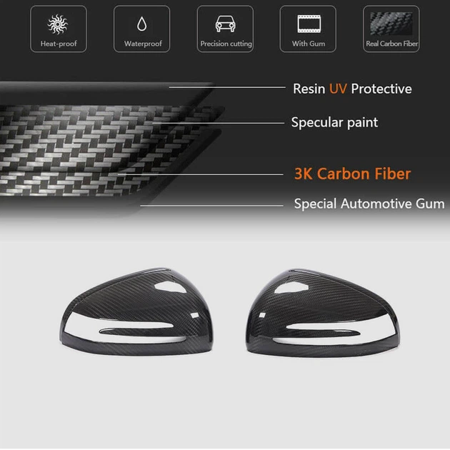 Накладки на Зеркала (Dry Carbon) для Mercedes SLK R172 2011-2016 гг - изображение 5