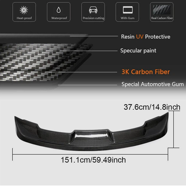 Спойлер V3 (Карбон) для Ford Mustang 2015-2023 гг - Фото 6 Спойлер V3 (Карбон) для Ford Mustang 2015-2023 гг - изображение 6