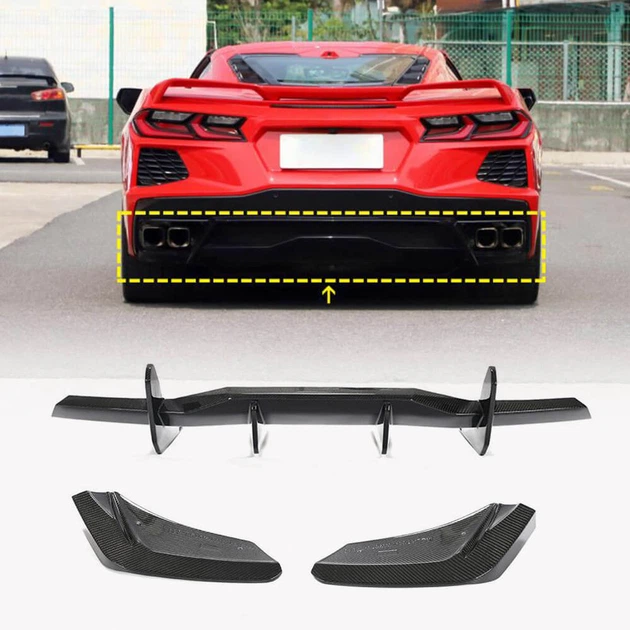 Задний диффузор V1 (2019-2022, Карбон) для Chevrolet Corvette C8 2019- гг - Фото 1 Задний диффузор V1 (2019-2022, Карбон) для Chevrolet Corvette C8 2019- гг - изображение 1