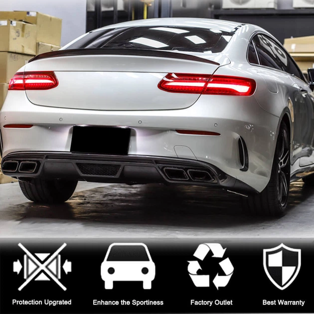Диффузор заднего бампера V1 для AMG-Line 2017-2019 Карбон для Mercedes E-class coupe C238 - изображение 3