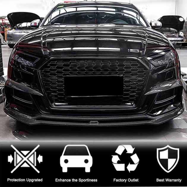 Накладки на противотуманные фары V2 (для S-Line Sedan 2015-2019, Карбон) для Ауди A4 B9 - изображение 2
