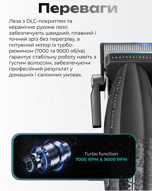 Універсальний комплект VGR машинка для стрижки та тример, акумулятор, точне регулювання, насадки - Фото 15 Універсальний комплект VGR машинка для стрижки та тример, акумулятор, точне регулювання, насадки - зображення 15
