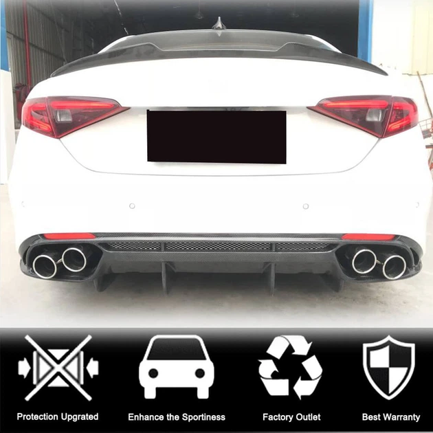 Дифузор заднього бампера V1 (для Base, Карбон) для Alfa Romeo Giulia 2016-2022 рр - зображення 2