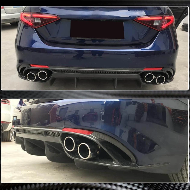 Дифузор заднього бампера V1 (для Base, Карбон) для Alfa Romeo Giulia 2016-2022 рр - зображення 4