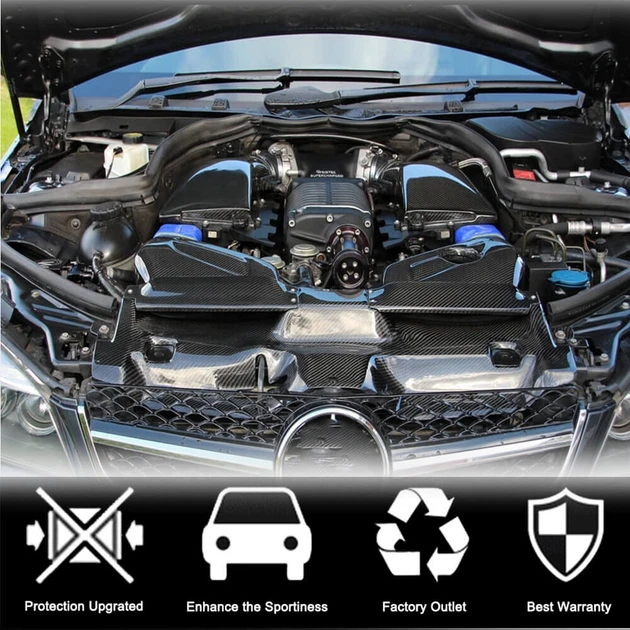 Корпус системы холодного впуска с крышкой (Dry Carbon) для C63 AMG 2012-2014 для Mercedes C-class W204 - изображение 2