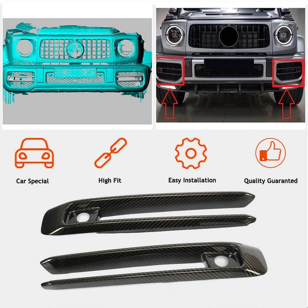 Карбоновые накладки на противотуманные фары (для G63 AMG) для Mercedes G сlass W463 2018-2024 гг - изображение 2