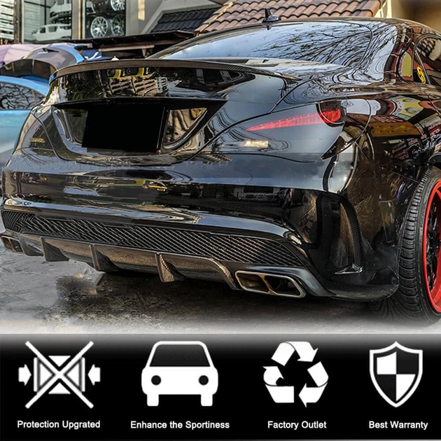 Дифузор заднього бампера V2 (для AMG-Line / CLA45 AMG 2013-2016, Карбон) для Mercedes CLA C117 рр - зображення 4